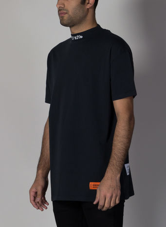 T-SHIRT TURTLENECK SS CTNMB, BLACK/WHITE, small