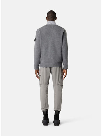 MAGLIONE LAMBWOOL CON BOTTONI E DETTAGLI IN FELTRO, V0M6B CEMENT MELANGE, small