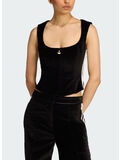 TOP A CORSETTO IN VELLUTO ORIGINALS, BLACK, thumb