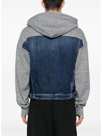 GIUBBOTTO HYBRID SWEATSHIRT HOODED, 961 GREY MELANGE, small