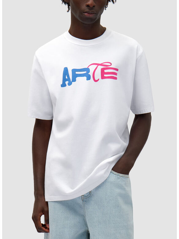 T-SHIRT DUO PRINT LOGO, WHITE, medium