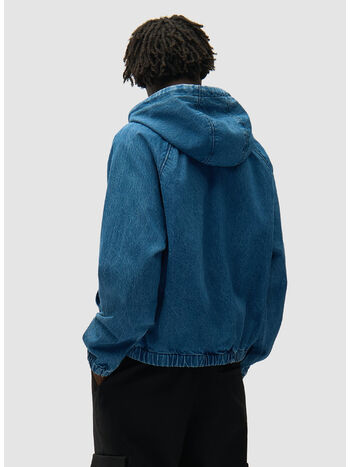 GIUBBOTTO SPLIT LOGO DENIM HOOD, 450 NAVY, small