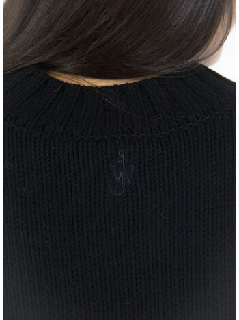 PULLOVER OVERSIZED SWAN CREWNECK JUMPER, 999 BLACK, small
