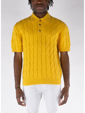 POLO IN MAGLIA TRECCIATO, YL YELLOW, small