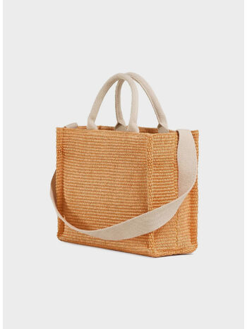 TOTE BAG PICCOLA IN RAFIA NATURALE, 00R30, small