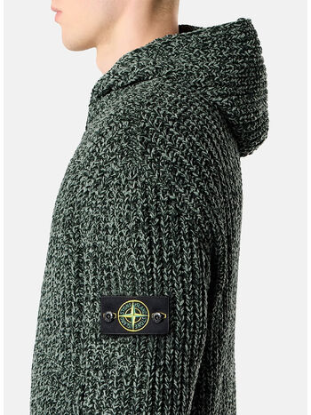 MAGLIONE MOULIN&Eacute; COTTON CHENILLE, V0M5S DARK GREEN MELANGE, small