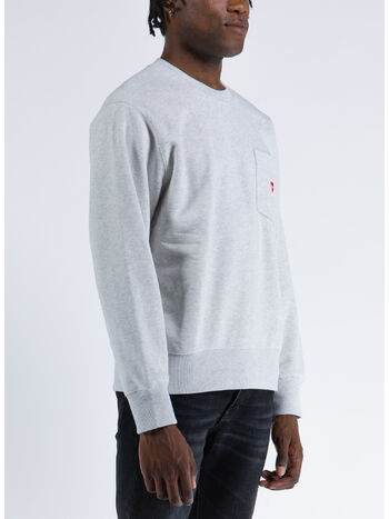 FELPA HEART POCKET SWEAT, 482XX ASH HEATHER, small