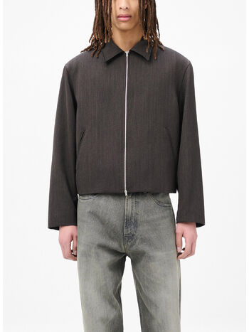 GIACCA MINI CON ZIP, HAVANA BROWN CHAIN WOOL, small