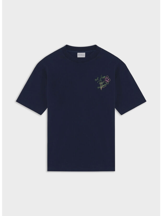 T-SHIRT SLOGAN ESQUISSE, NY NAVY, large