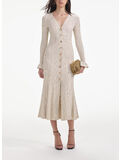 ABITO MIDI METALLIC RIBBED, CREAM, thumb