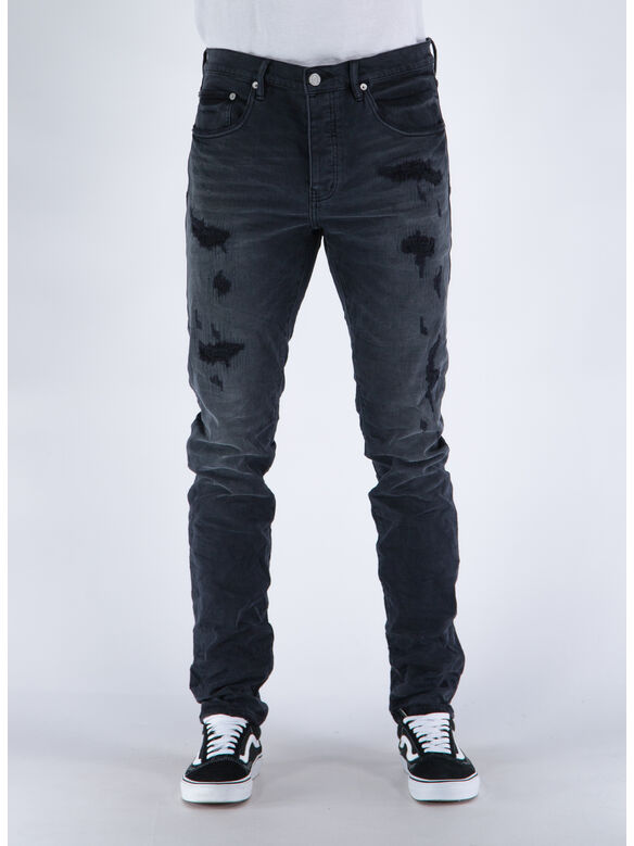 JEANS QUILTED DESTROY PKT, BLACK BLACK QUILTED, medium