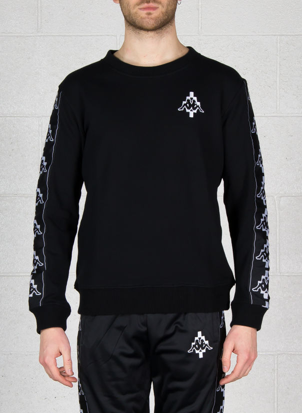 universitetsområde diskret Skråstreg MARCELO BURLON FELPA KAPPA TAPE CREWNECK Black | Susi