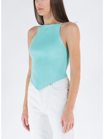 TOP RIB KNIT POINTY, TURQUESE, small