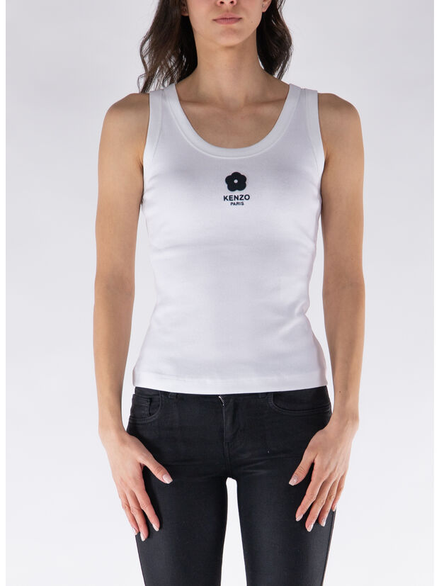 CANOTTA RICAMATA BOKE FLOWER 2.0, 01 WHITE, large