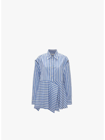 CAMICIA PEPLUM, 856 BLUE WHITE, small