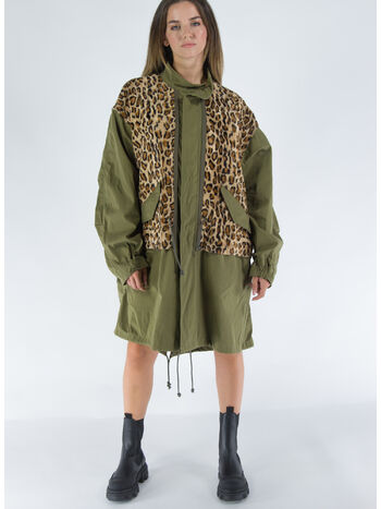 GIACCA CON DETTAGLIO IN PELLICCIA ANIMALIER, , small