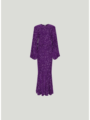 ABITO SEQUINS MAXI DRESS, 19-3540 PURPLE MAGIC, small