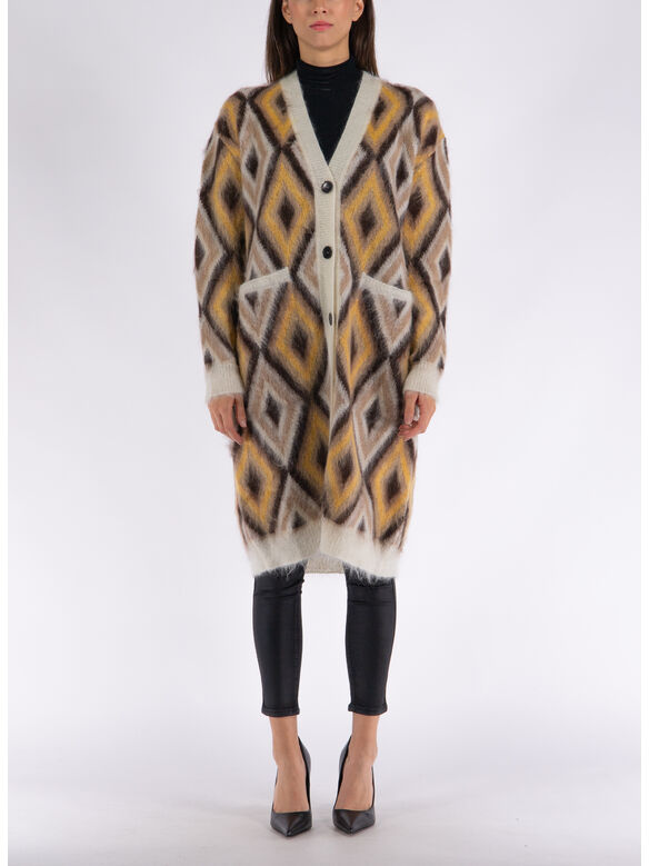 MAXI CARDIGAN IN MAGLIA JACQUARD, 8001, medium