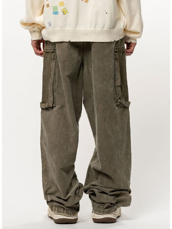 PANTALONE DAMAGED CARGO, DK.GREEN, small