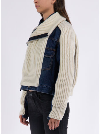 GIUBBOTTO DENIM x KNIT BLOUSON, , small