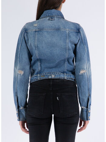 GIACCA ZIPPER BLUE DENIM JACKET, 7011 LIGHT BLUE WASH, small