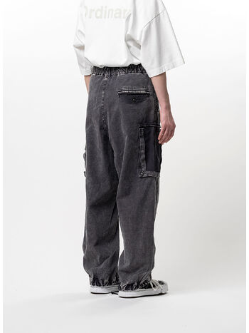 PANTALONE COTTON SATIN CARGO, BLACK, small