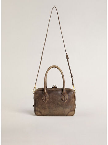 BORSA VITA IN PELLE VINTAGE UNISEX, 55682 CREMA/MARRONE, small