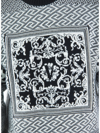 MAGLIONE SILVER BAROQUE LA GRECA, 2B020 NERO/BIANCO, small