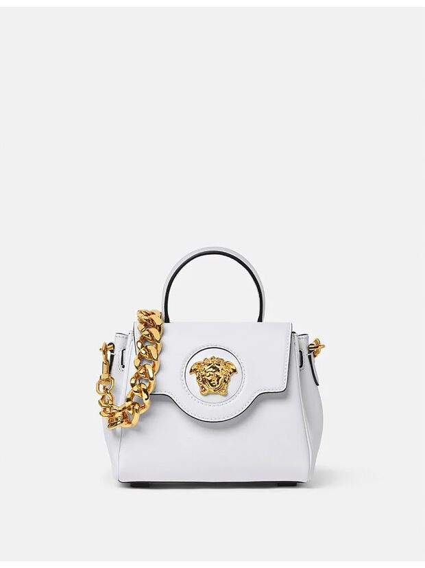 BORSA A MANO PICCOLA LA MEDUSA, 1W00V BIANCO OTTICO/ORO VERSACE, large