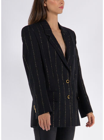 GIACCA OVERSIZED LIGHT WOOL LUREX, 0932 BLACK GOLD, small