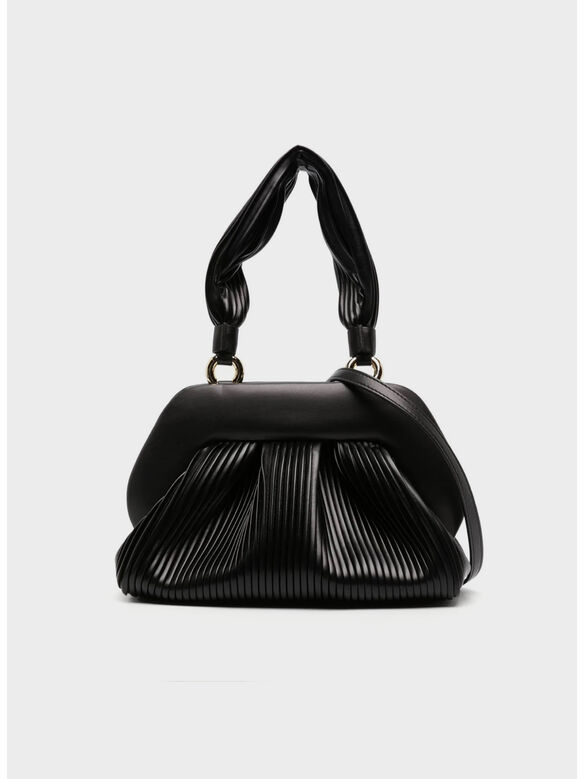 BORSA TIA PLISSE, BLACK, medium