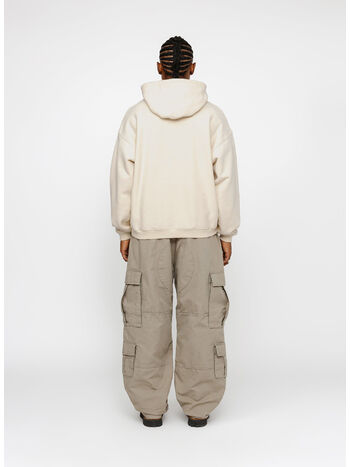 FELPA HOODIE INTL RELAXED UNISEX, IVORY, small
