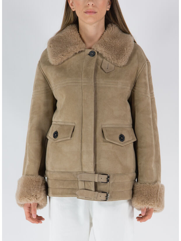 GIACCA SHEARLING, DP199 NUDE, large