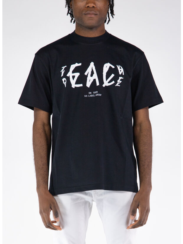 T-SHIRT PEACE, P401 BLACK + TEACH PEACE PRINT, large