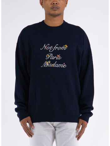 MAGLIONE SLOGAN A FLEURS, NY NAVY, small