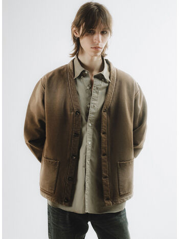 CARDIGAN COLLO A V, C0753 SWEATER DESTOYED MUSHROOM, small