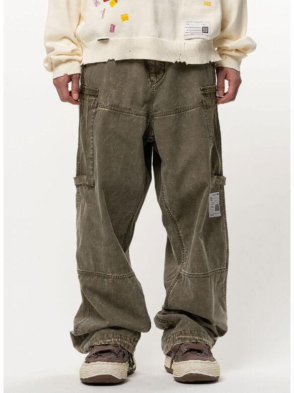 PANTALONE DAMAGED CARGO, DK.GREEN, medium