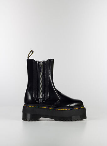 STIVALETTI CHELSEA DI PELLE CON PLATFORM 2976 MAX, BLACK, small