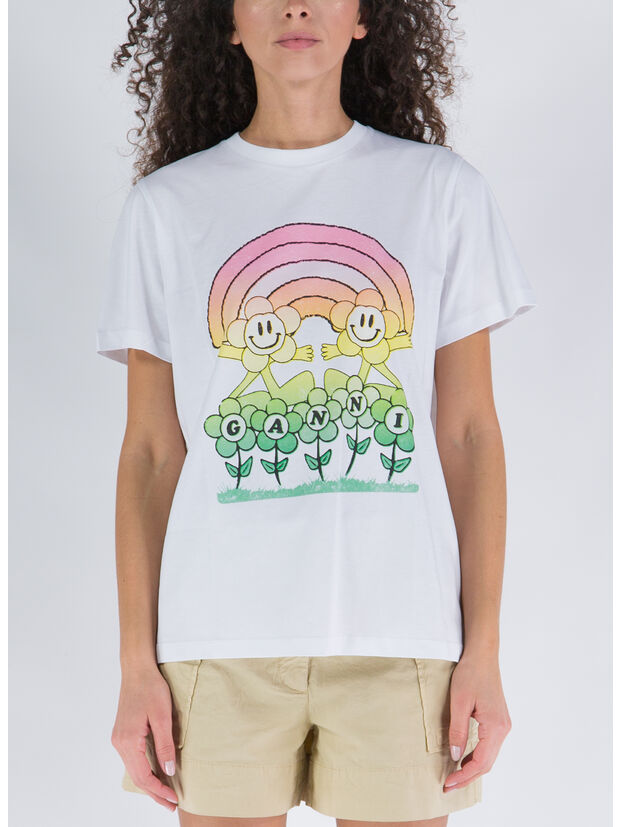 T-SHIRT BASIC JERSEY RAINBOW, 151 BRIGHT WHITE, large