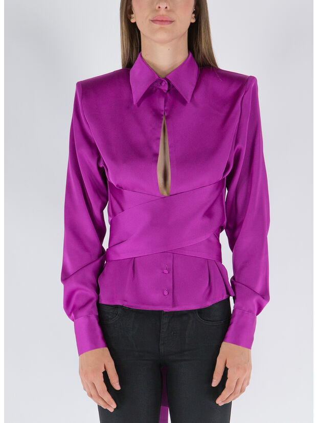 CAMICIA THE GIA MIDI, PLUM, large