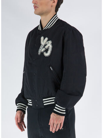 GIACCA VARSITY BOMBER, BLACK/OWHITE, small
