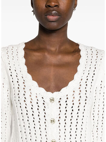 CARDIGAN CON BOTTONI, 151 BRIGHT WHITE, small