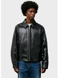 GARAGE JACKET LEATHER, 0001 BLACK, thumb