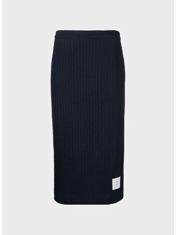 GONNA BELOW THE KNEE SKIRT IN TONAL CHECKERED, 415 NAVY, small