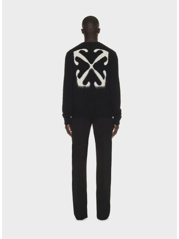 MAGLIONE MOHAIR ARROW KNIT CREWNECK, 1061 BLACK BEIGE, small