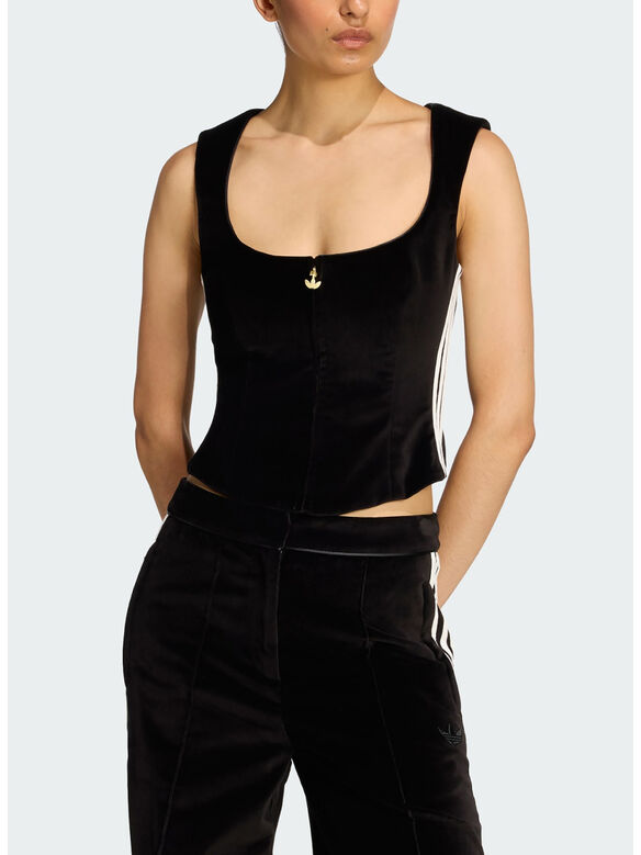TOP A CORSETTO IN VELLUTO ORIGINALS, BLACK, medium