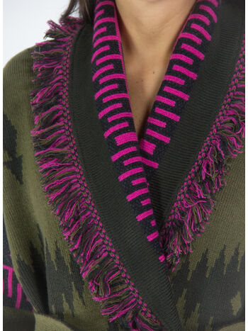 CARDIGAN FROZEN MOUNTAINS ICON CARD, 5585 OLIVE GREEN MULTICOL, small