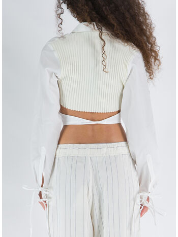 CARDIGAN COTTON CRISS CROSS, 0474 IVORY 000, small