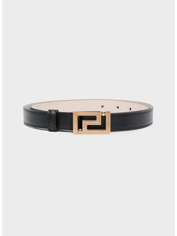 CINTURA BELT H.20 CALF LEATHER, 1B00V BLACK VERSACE GOLD, large