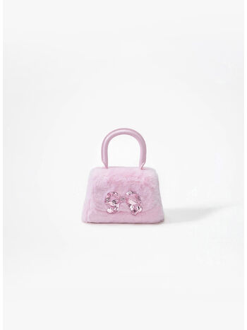 BORSA MICRO FLUFFY BOW, PINK, small